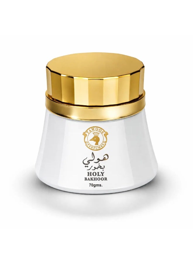 Tawoos Holy Bakhoor 70 Grams | Premium Arabic Incense | Long Lasting Home Fragrance | Oud Woody Floral Scent | Bakhoor for Home Office Majlis - Image 1