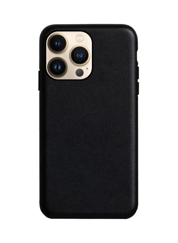 TIGER Case Compatible With iPhone 15 Pro Mag-Safe Noble Collection Premium PC+PU Leather Case with Official Design Phone Cover Anti-Fingerprint Scratch Resistance, A+ Leather Material (Black) - Image 1