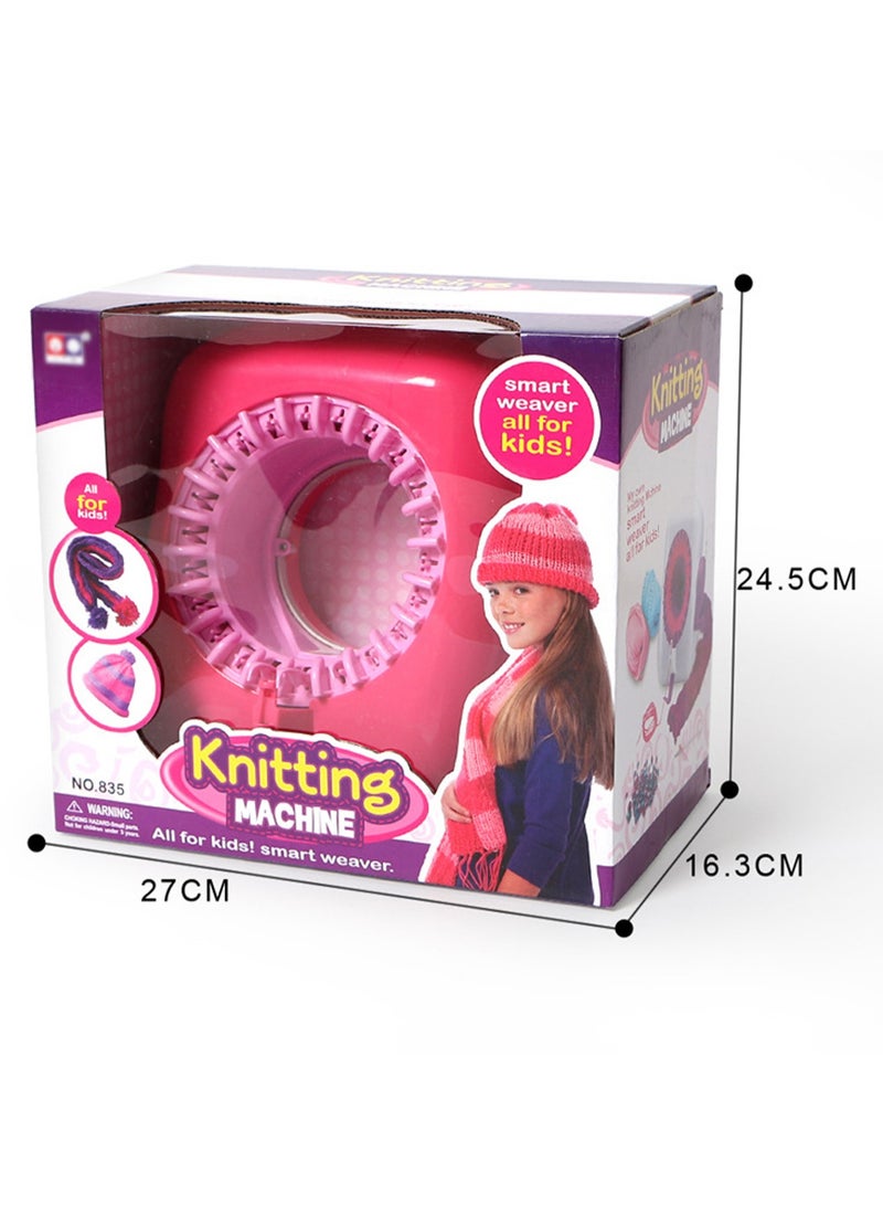 Rose Red Children'S Hand-Cranked Knitting Machine Diy Creative Wool Hat Scarf Socks Rotary Double-Layer Knitting Machine Kit Suitable For Adults And Children - Image 3