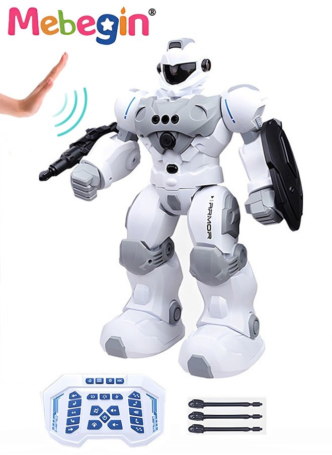 MEBEGIN - Remote Control Robot with Songs, Stories and Light, Intelligent Programmable Robot with Control Handle and Gesture Sensing, Multifunctional Companion Robot with Moving Arms and Legs, 2 AA Batteries Required(Not Included), Ideal Gift for Kids Aged 3+ - Image 1