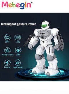 MEBEGIN Remote Control Robot with Songs, Stories and Light, Intelligent Programmable Robot with Control Handle and Gesture Sensing, Multifunctional Companion Robot with Moving Arms and Legs, 2 AA Batteries Required(Not Included), Ideal Gift for Kids Aged 3+  - Image 5