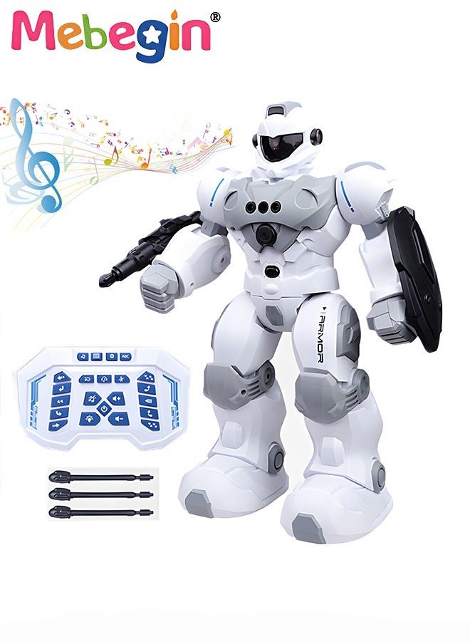 MEBEGIN - Remote Control Robot with Songs, Stories and Light, Intelligent Programmable Robot with Control Handle and Gesture Sensing, Multifunctional Companion Robot with Moving Arms and Legs, 2 AA Batteries Required(Not Included), Ideal Gift for Kids Aged 3+ - Image 1