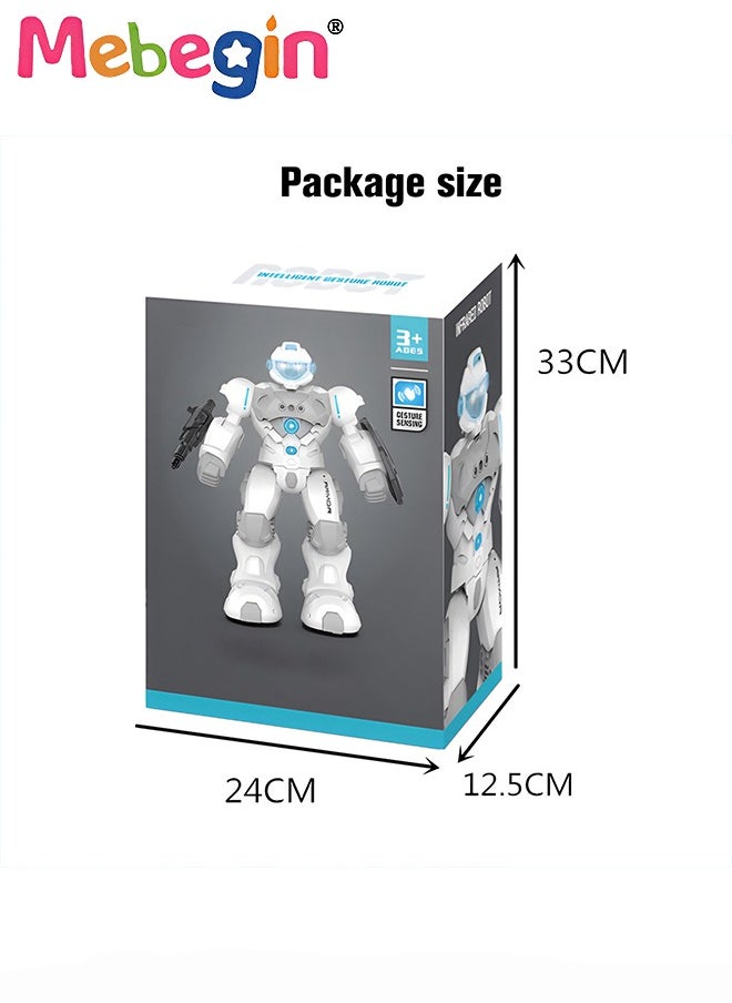MEBEGIN - Remote Control Robot with Songs, Stories and Light, Intelligent Programmable Robot with Control Handle and Gesture Sensing, Multifunctional Companion Robot with Moving Arms and Legs, 2 AA Batteries Required(Not Included), Ideal Gift for Kids Aged 3+ - Image 1