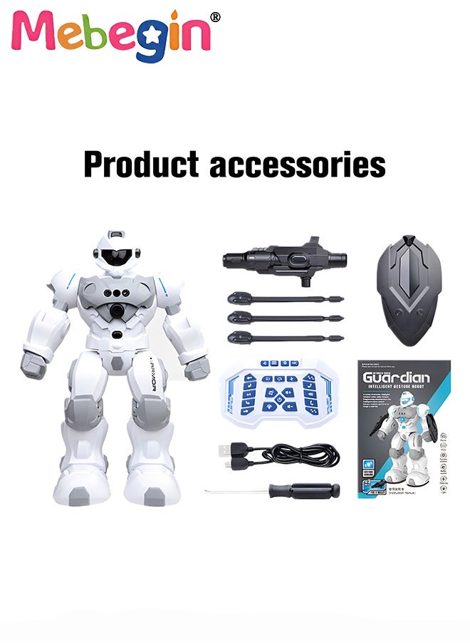 MEBEGIN - Remote Control Robot with Songs, Stories and Light, Intelligent Programmable Robot with Control Handle and Gesture Sensing, Multifunctional Companion Robot with Moving Arms and Legs, 2 AA Batteries Required(Not Included), Ideal Gift for Kids Aged 3+ - Image 1
