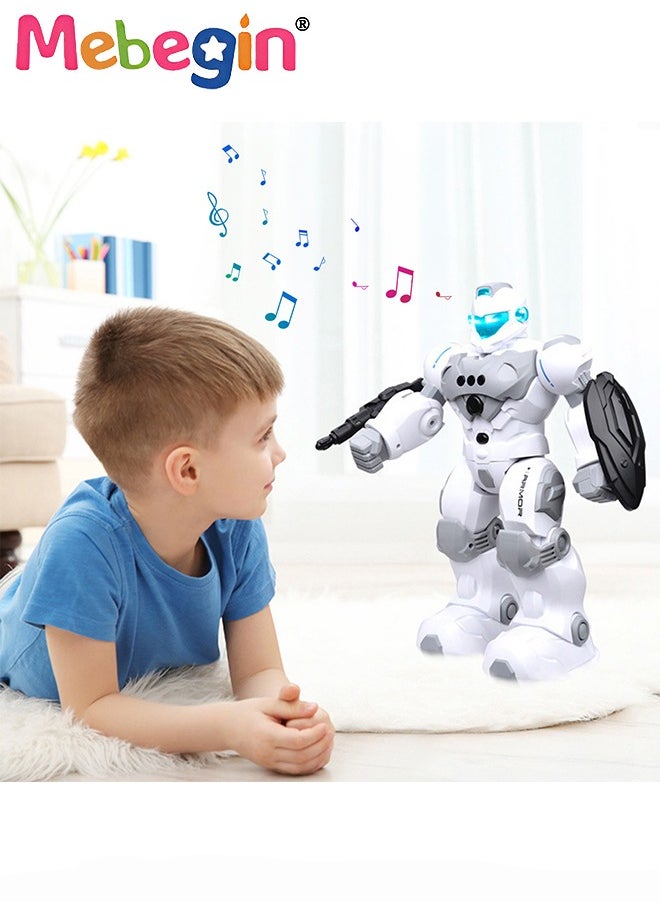 MEBEGIN - Remote Control Robot with Songs, Stories and Light, Intelligent Programmable Robot with Control Handle and Gesture Sensing, Multifunctional Companion Robot with Moving Arms and Legs, 2 AA Batteries Required(Not Included), Ideal Gift for Kids Aged 3+ - Image 1