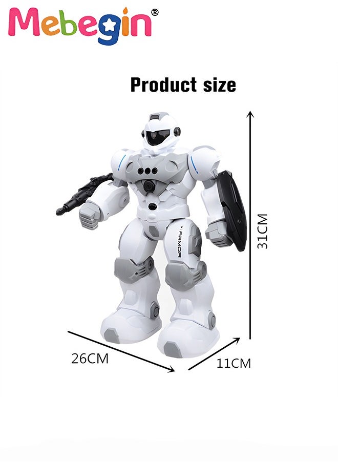 MEBEGIN - Remote Control Robot with Songs, Stories and Light, Intelligent Programmable Robot with Control Handle and Gesture Sensing, Multifunctional Companion Robot with Moving Arms and Legs, 2 AA Batteries Required(Not Included), Ideal Gift for Kids Aged 3+ - Image 1