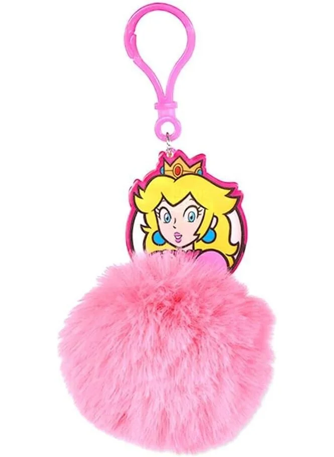 Pyramid Super Mario Princess Peach Pom Pom Keychain