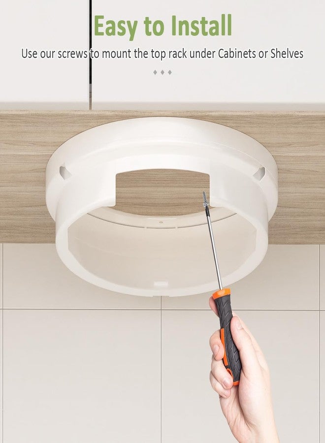 NOOTO 9 Inch Paper Plate Dispenser White Under Cabinet Paper Plate Holder Organizer for Kitchen or RV Storage Wall Mounted Plastic Plates Stand Shelves Compact Spaces (with 4 Screws) - Image 4