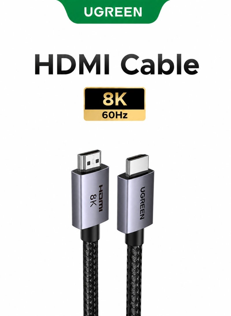 يو جرين سلك اتش دي ام اي 2.1 8K بطول 8 متر، سلك اتش دي عالي السرعة Gbps48 8K@60 هرتز 4K@240 هرتز/144 هرتز/120 هرتز، يدعم eARC/Dolby/HDR 10+/HDCP 2.2&2.3، متوافق مع بلاي ستيشن 5/اكس بوكس سيريس اكس/سامسونج رمادي - Image 1