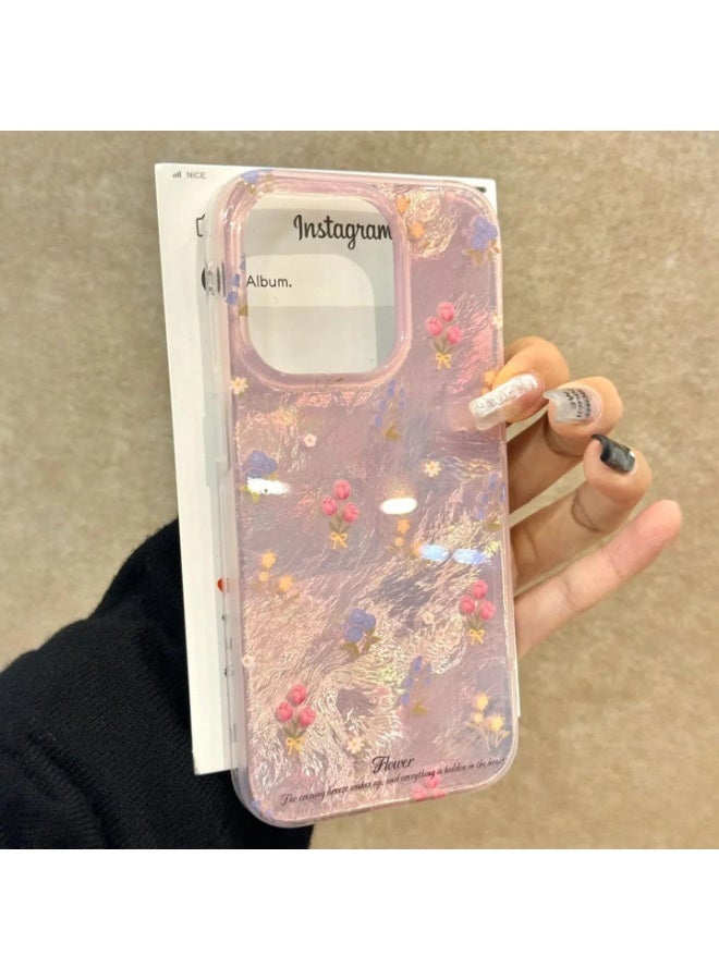 NIBEMINENT Laser Petals Protective TPU Case Cover For iPhone 16