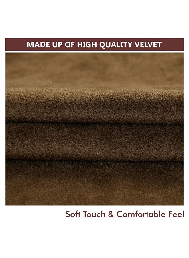 Yellow Weaves Soft Velvet Fabric Cushion Cover 24 X 24 Inches, Set of 3, (Coffee) - Image 3