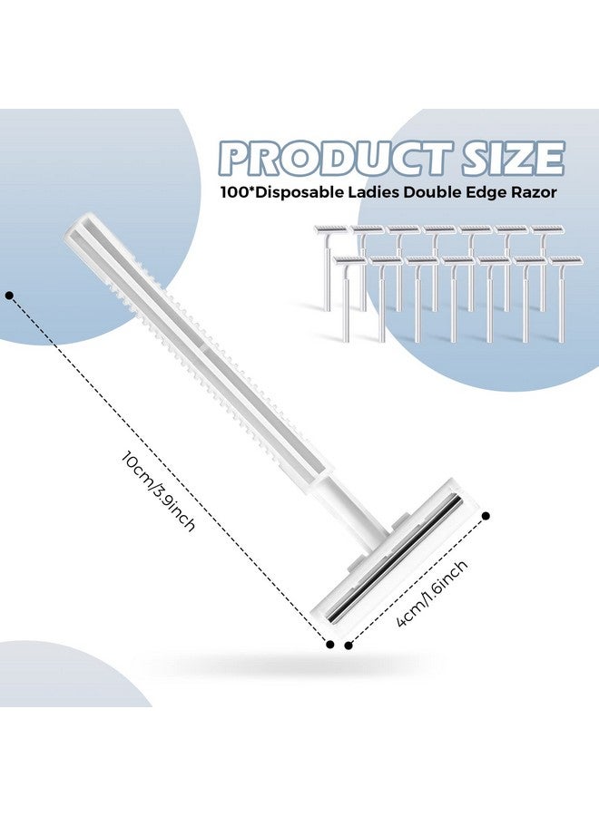 Minatee 100 Pieces Disposable Razors Bulk For Women Individually Wrapped Twin Blades Shaving Razor Women Razors For Shaving Safety Hotel Guest House Travel Home Use Portable White - Image 3