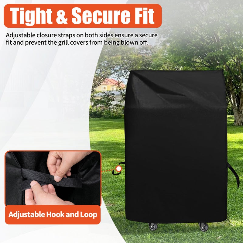 iCover Grill Cover 30in, iCOVER Waterproof BBQ Covers for Two Burner Small Vertical Smoker, Lightweight Easy On/Off, Dustproof UV-Resistant Fit Grills with Collapsed Side Tables - Image 4