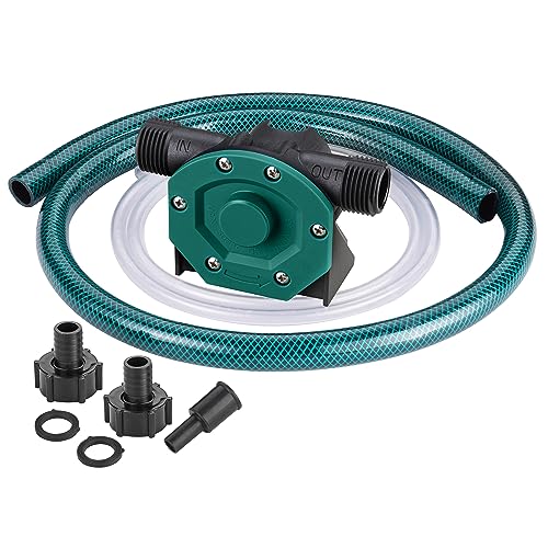 TRUPOW Self-Priming Mini Hand Water Transfer Drill Pump Kit with Water Hose & Oil Hose for Home Water Oil Fluid Transfer - Image 1