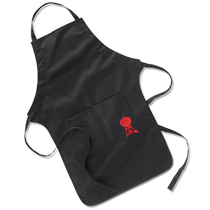 Weber Black Apron  Adjustable Neckband, Deep Front Pocket & Towel Loop for a Custom, Comfortable Fit