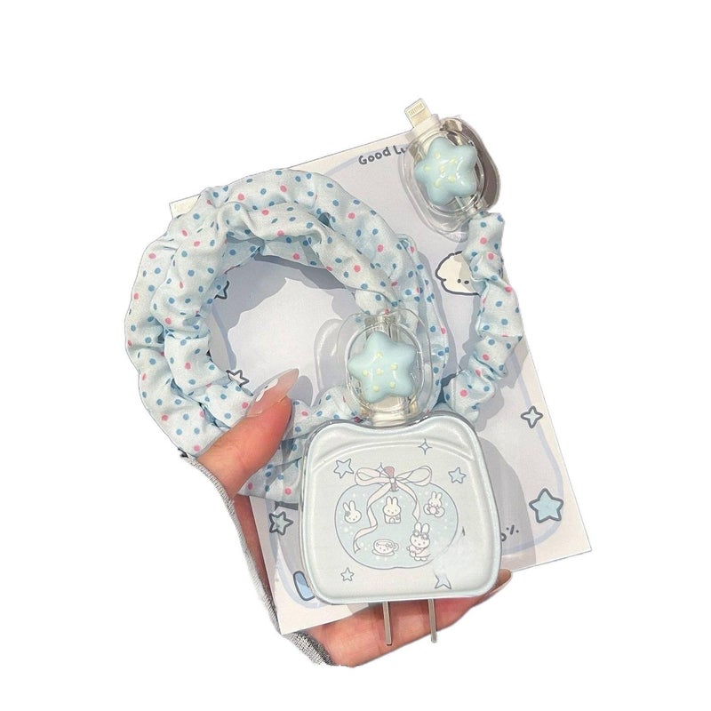 حماية لكابل الشحن 40 واط باللون أبيض وحماية من الانحناء للعناية اليومية بالكابل - Lilac Ribbon - Image 5