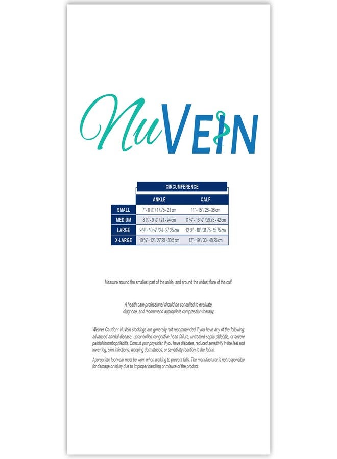 NuVein Sheer Compression Stockings, 15-20 mmHg Support, Fashionable Medium Denier, Knee High, Open Toe, Nude, X-Large - Image 5