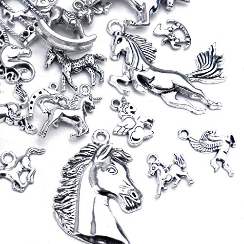 Jdesun Unicorn Charms Collection, 100g(60-70pcs) Animals Unicorn Charms Horse Metal Pendants Jewelry Findings Making Accessory for DIY Bracelets Necklaces Earrings - Image 4