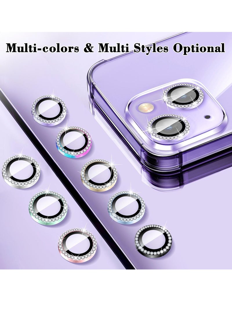 ELTRAZONE "Purple Diamond Camera Lens Protector for iPhone 16/16 Plus – Glitter Tempered Glass Cover with Automatic Alignment Metal Rings" - Image 2