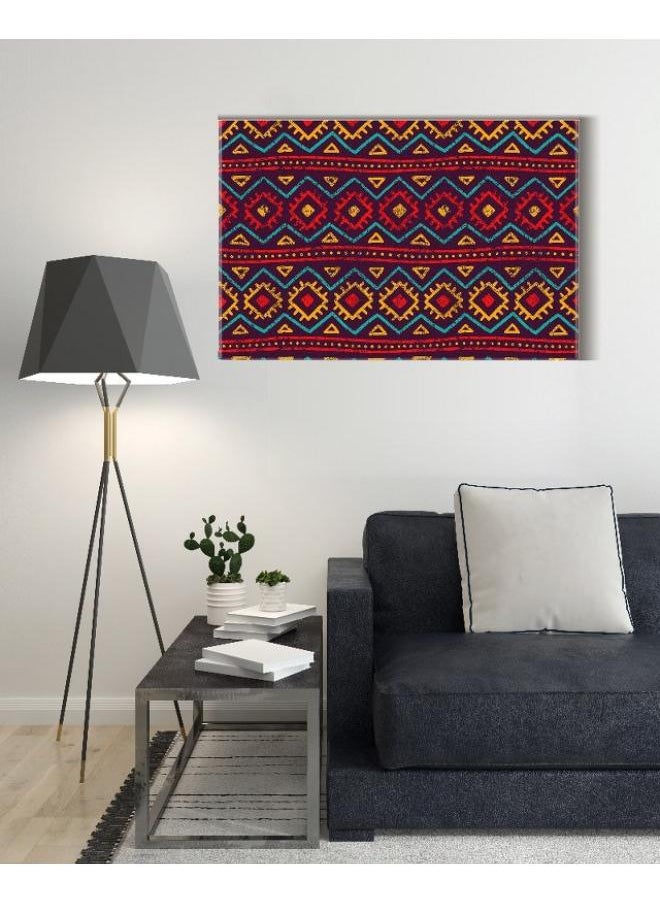 Canvas Wall Art, Abstract Framed Portrait of Bohemian style tribal pattern