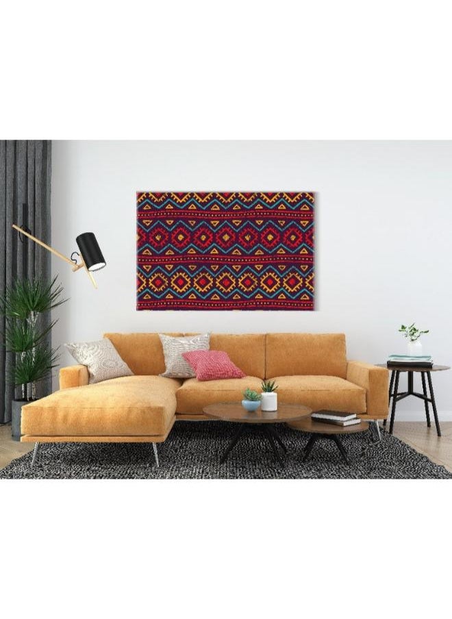 Canvas Wall Art, Abstract Framed Portrait of Bohemian style tribal pattern