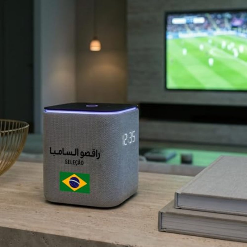 Yango Midi Limited Football Edition Smart AI Speaker, Arabic English, 24W Sound, Zigbee Smart Home Hub, Includes Collector Sleeve and Sticker Pack Brazil - Image 2
