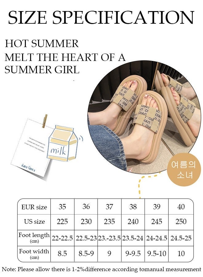 DUNISO Women's Summer Walking Sandals Air Cushion Support Platform Open Tole Slippers Comfortable Casual Wedge Sandals with Non-slip Soles Thick Sole Beach Slippers Indoor and Out Door - Image 4