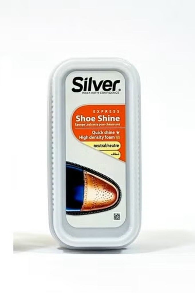 Silver Express Instant Shine Sponge for Shoes Bags and Boots Large Size 6ml Clear - Image 1