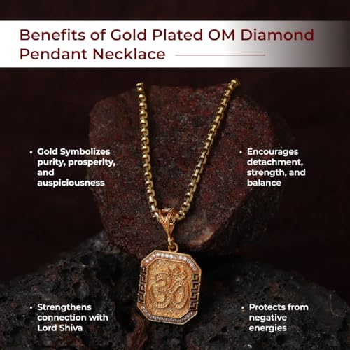 Divine Hindu Gold Plated Om Pendant for Men & Women | Interlocked Chain | Traditional Goddess Om Pendant | Durable Gold Plated Devotional Jewelry | Gift for Festivals & Puja - Image 3