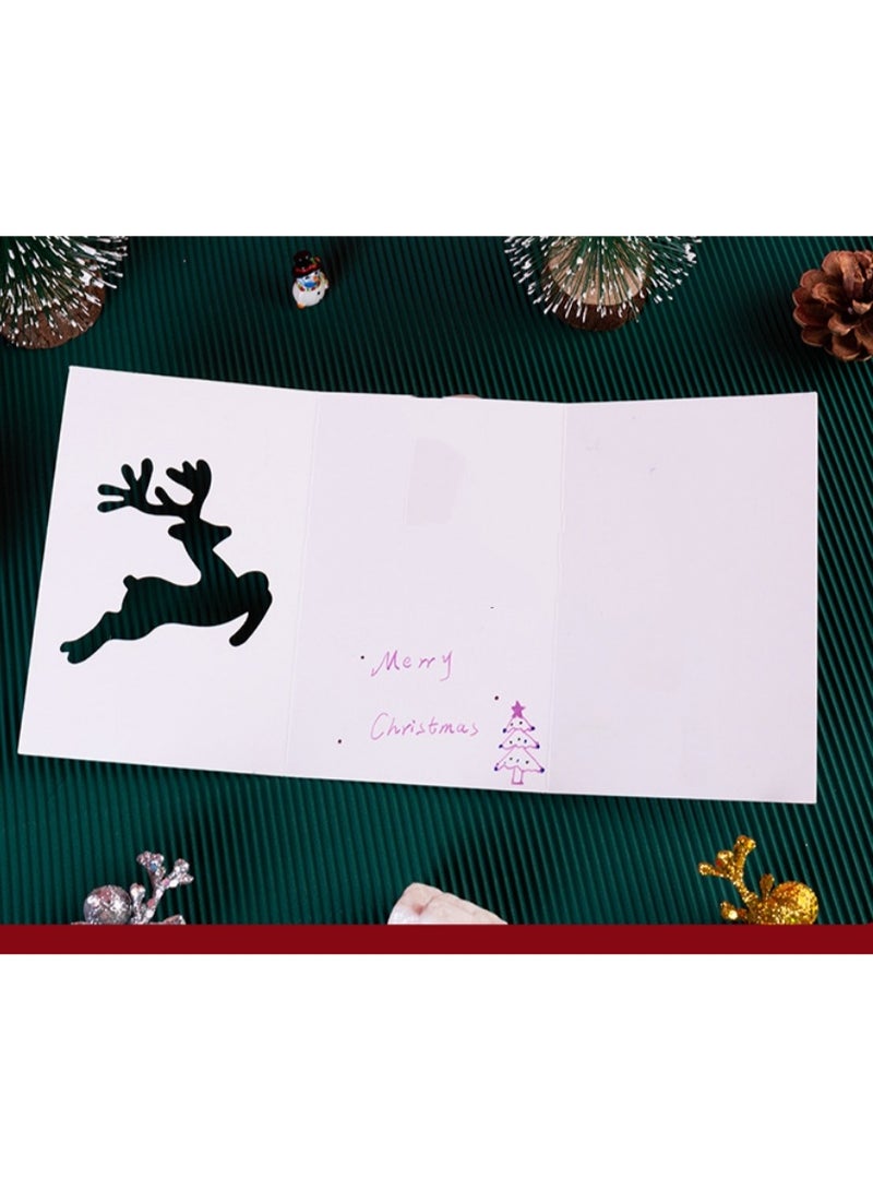 6pcs Christmas Greeting Cards Set – Gold Foil Designs with Colorful Envelopes for Holiday & Gift Greetings - Image 3