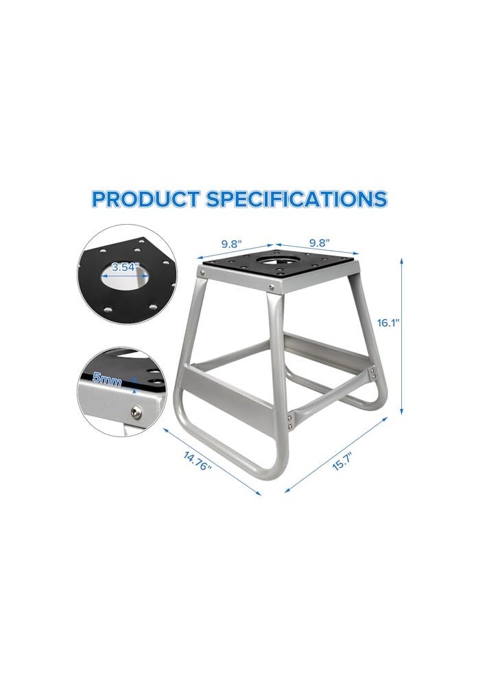 Donext Motorcycle Lift Stand Dirt Bike Stand Universal Panel Stand Moto Removable Maintenance Motocross Stand Hoist Lift Jack 600LB Capacity Silver - Image 3