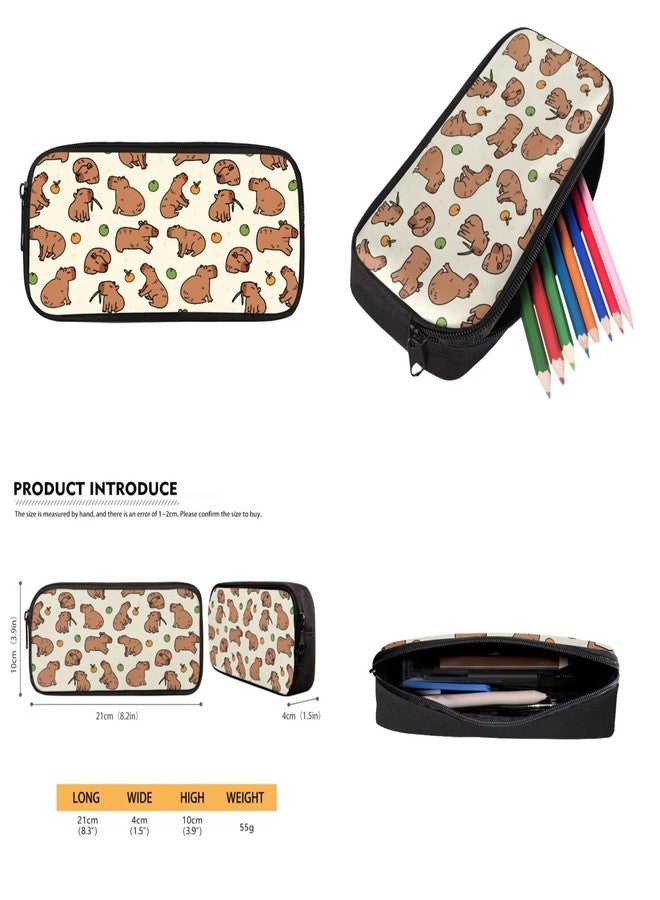 Gomyblomy Backpack for School Girls Bookbag with Lunch Box 4-In-1 Set Kawaii Kids School Bag for Elementary Kindergarten, Cute Capybaras, Modern - Image 4