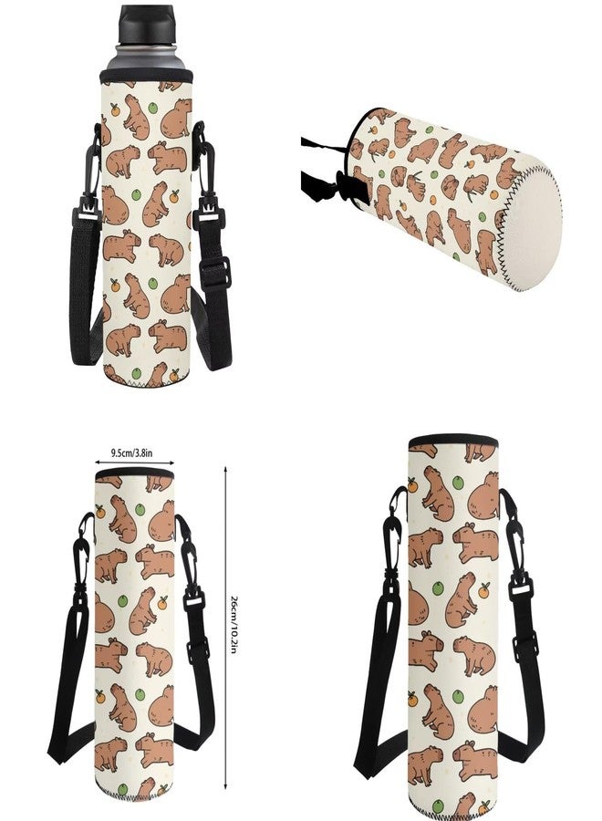 Gomyblomy Backpack for School Girls Bookbag with Lunch Box 4-In-1 Set Kawaii Kids School Bag for Elementary Kindergarten, Cute Capybaras, Modern - Image 5
