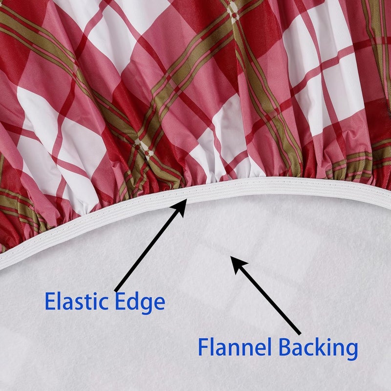 Walrus Round Vinyl Fitted Tablecloth with Flannel Backing Elastic Edge Design Table Cover Waterproof Oil-Proof PVC Table Cloth Stain-Resistant Best for 57"-66" Round - Image 5