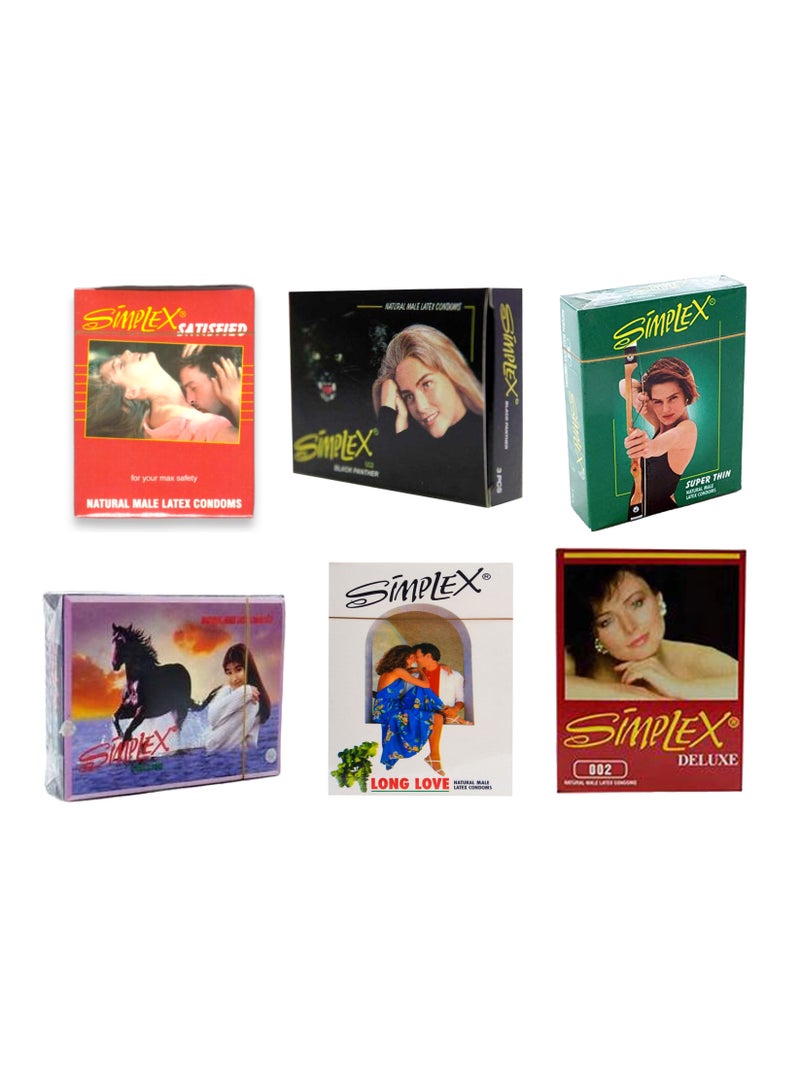 Simplex 6 Packs Of 3 Condom Of Mixed Flavors