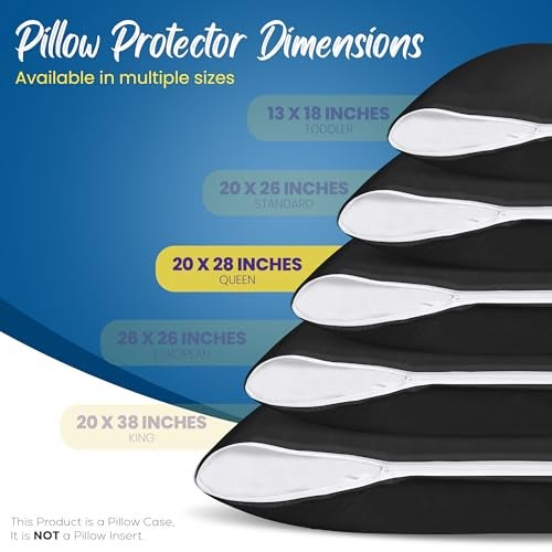 Utopia Bedding Premium 100 Waterproof Pillow Protectors with Zipper Queen Size Set of 4 Bed Bug and Dust Mite Proof Zippered Pillow Covers Pillow Encasement Cases Black - Image 3