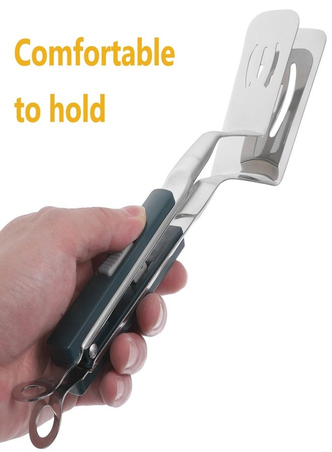 Amosfun Stainless Steel Spatula Tongs Cooking Tool 2 In 1 Flipping Clamp for Steak Fish and Vegetables Grip Versatile Bbq Utensil for Grilling and Frying - Image 5