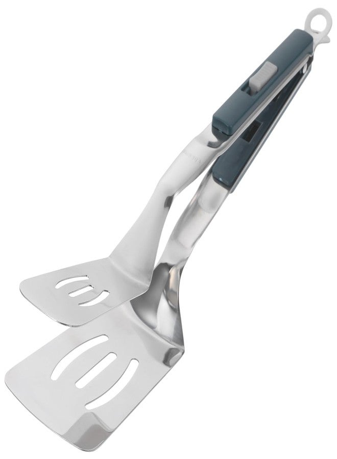 Amosfun Stainless Steel Spatula Tongs Cooking Tool 2 In 1 Flipping Clamp for Steak Fish and Vegetables Grip Versatile Bbq Utensil for Grilling and Frying - Image 1