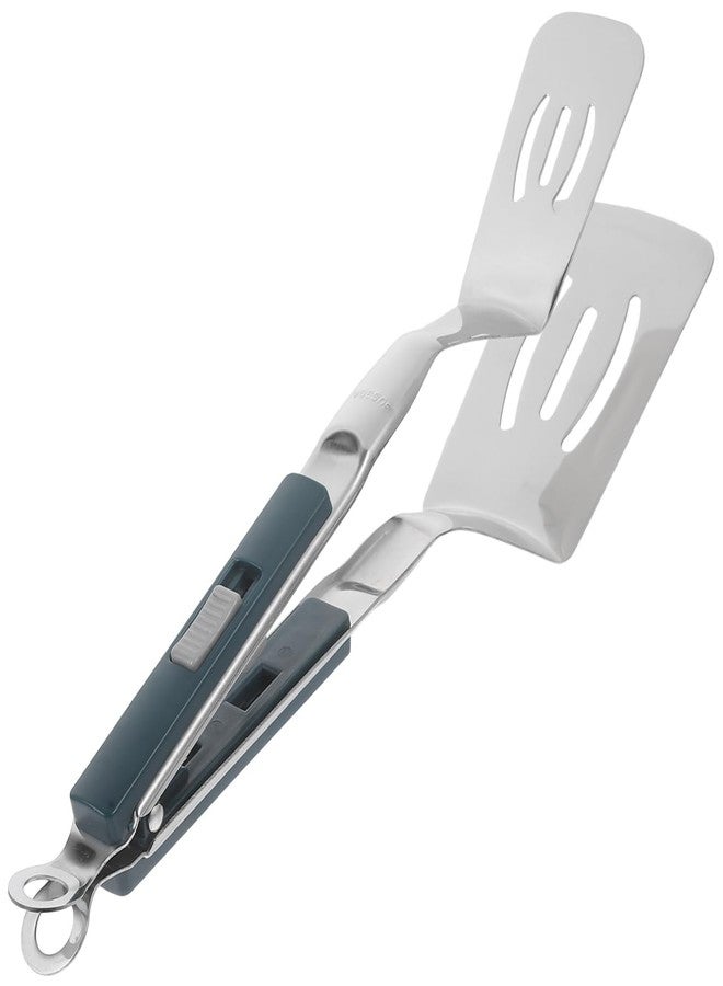 Amosfun Stainless Steel Spatula Tongs Cooking Tool 2 In 1 Flipping Clamp for Steak Fish and Vegetables Grip Versatile Bbq Utensil for Grilling and Frying - Image 2