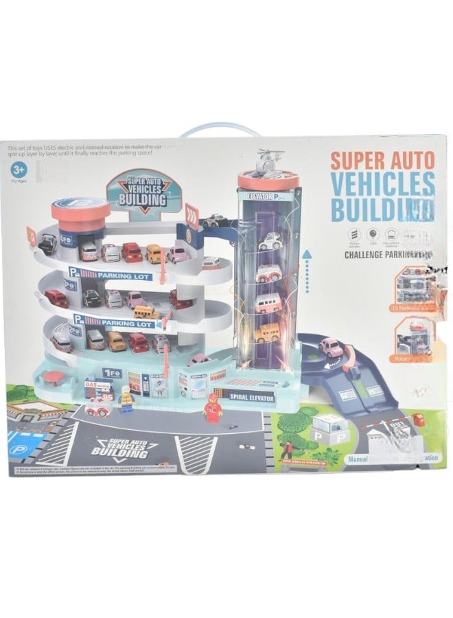 Toy Box Kids DIY Parking Garage Track Toy Automobile Maintenance Handbag Light Music Engineering Fire Fighting Racing Car Various Theme Parking Lot Toys  - Image 3