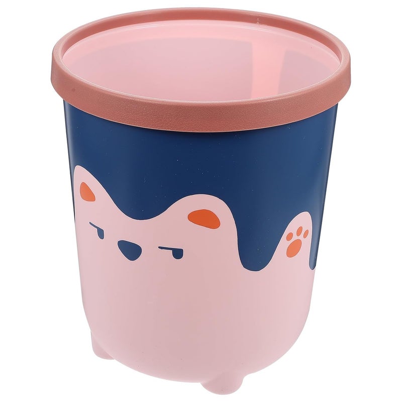 SMASOLO Compact Small Plastic Wastebasket with Pressure Ring, Household Garbage Bin for Living Room Bathroom Kitchen, Practical Plastic Waste Bin for Home Organization - Image 1
