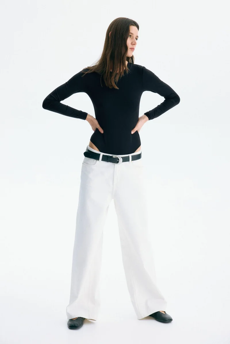 H&M Long-sleeved microfibre body