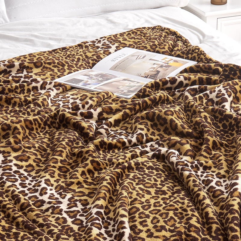 Edenleaf Leopard Print Blanket Fleece Throw Blanket for Bed Sofa Travel and Camping, Super Soft Cozy Fluffy Plush Blanket, Cheetah Print Blanket for All Seasons(50”×60”) - Image 4