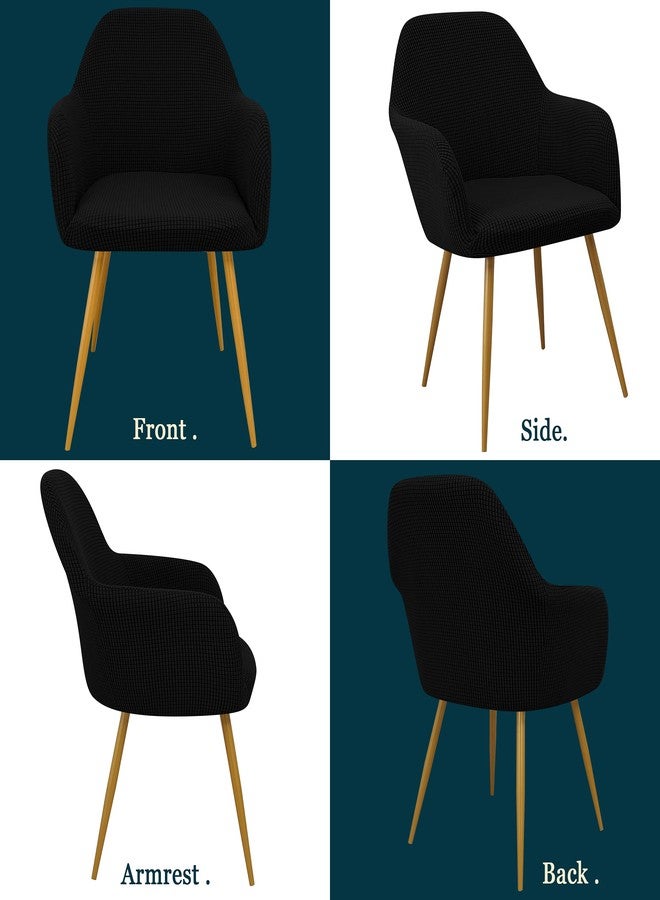 Yonus Dining Room Chair Slipcovers Parsons Chair Covers Sets Armchair Covers Removable Chair Protector Cover Seat Slipcovers for Living Room (1, Black) - Image 4