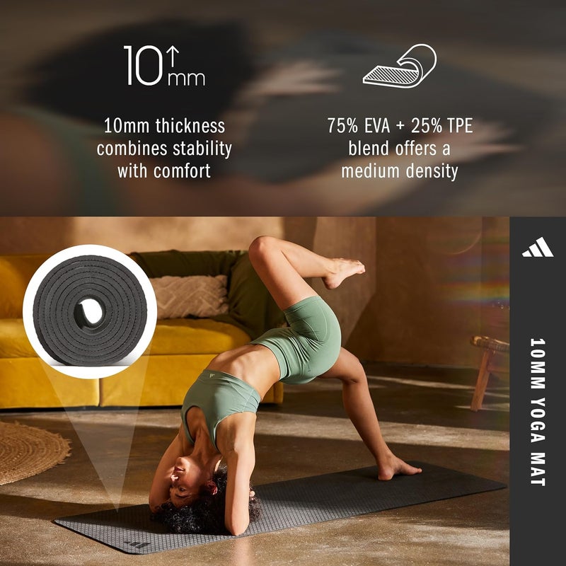 Adidas Yoga Mat - 10mm - Black - Image 3