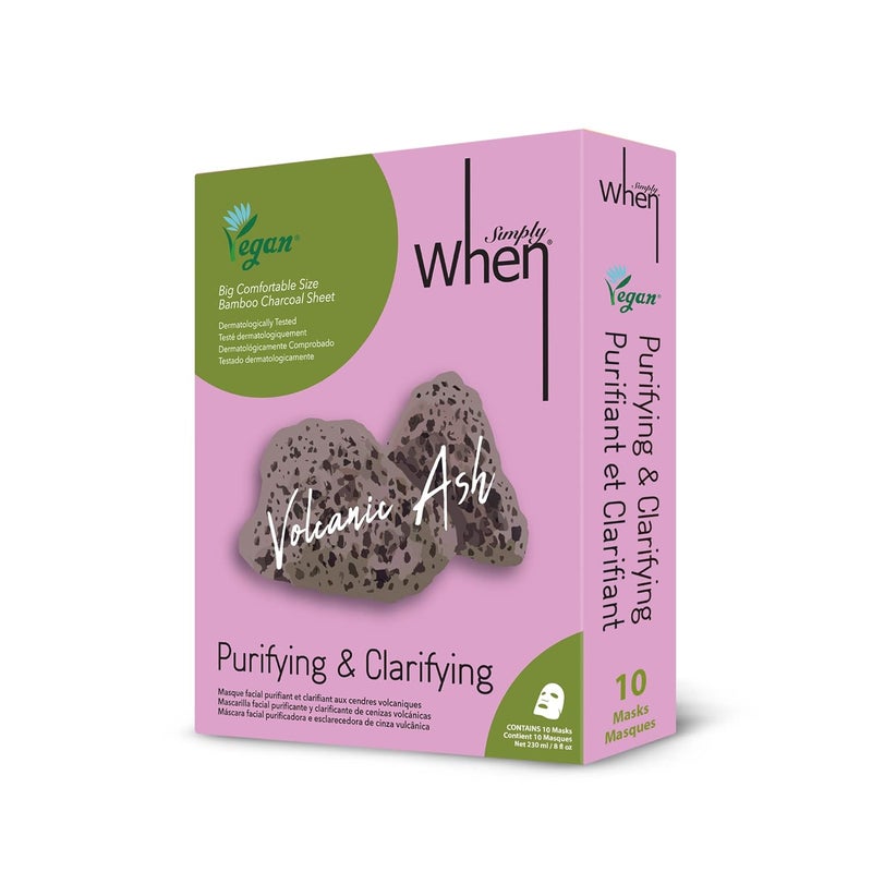 When When Simply Vegan Certified Sheet Mask 10 PACK Purifying  Clarifying