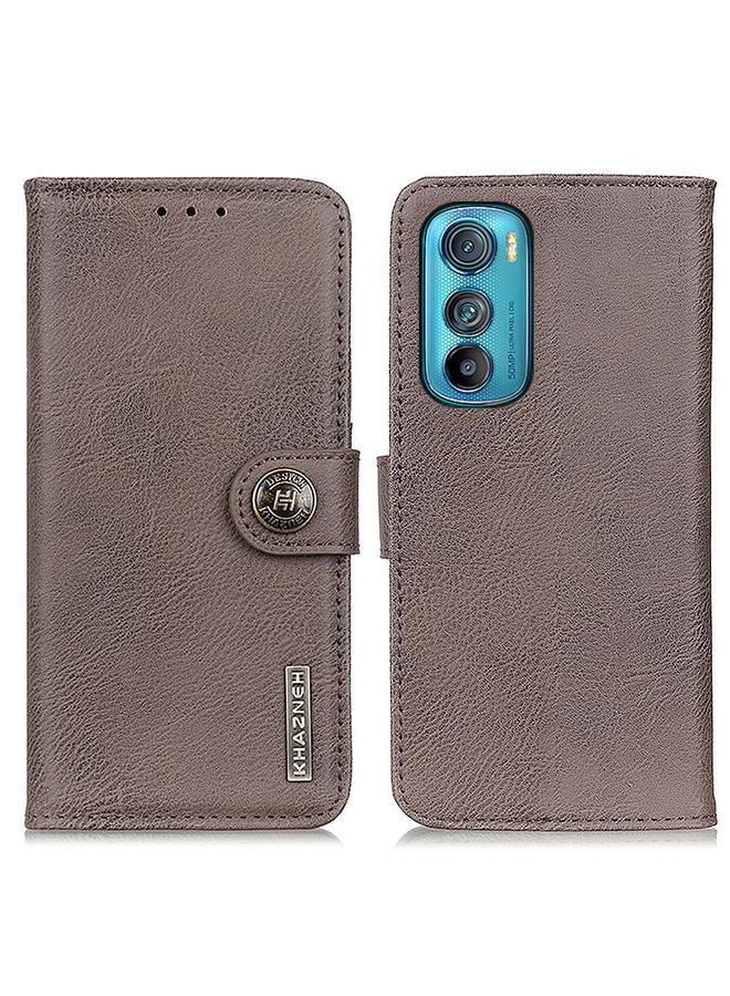 S-TOP Case For Motorola Edge 30 KHAZNEH Cowhide Texture Leather Phone Case - Image 2
