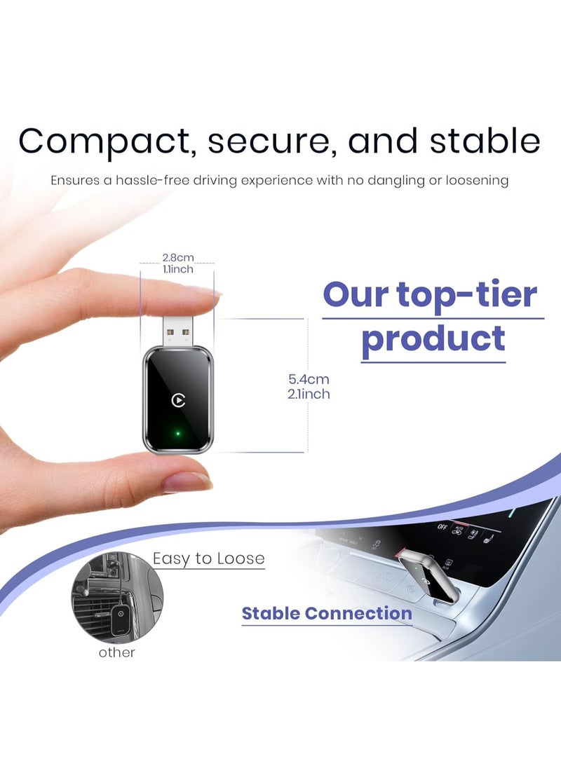Necomi - Wireless Carplay Adapter for Android & iPhone, 2 in 1 Carplay Convert Wired for Cars with Wired Carplay & Android Auto, Support 5.8 Ghz WiFi & 5.3 Bluetooth USB-C/Type-C Stable Control No Delay - Image 1