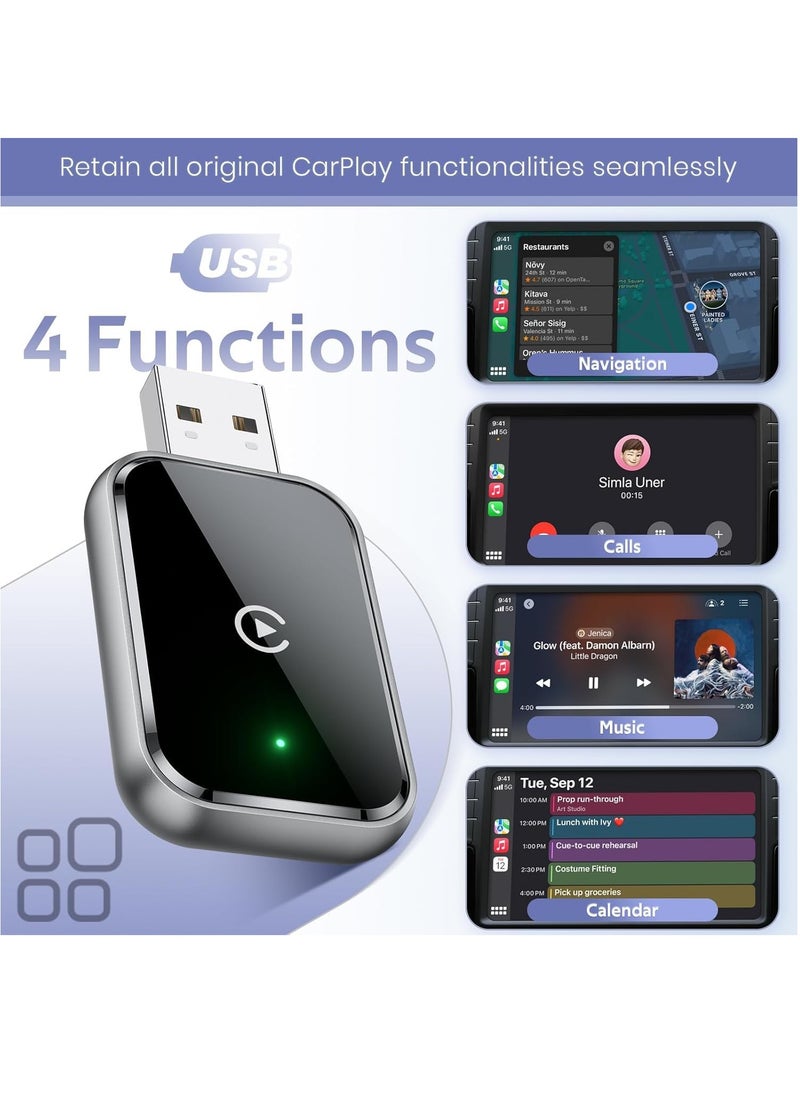 Necomi - Wireless Carplay Adapter for Android & iPhone, 2 in 1 Carplay Convert Wired for Cars with Wired Carplay & Android Auto, Support 5.8 Ghz WiFi & 5.3 Bluetooth USB-C/Type-C Stable Control No Delay - Image 1