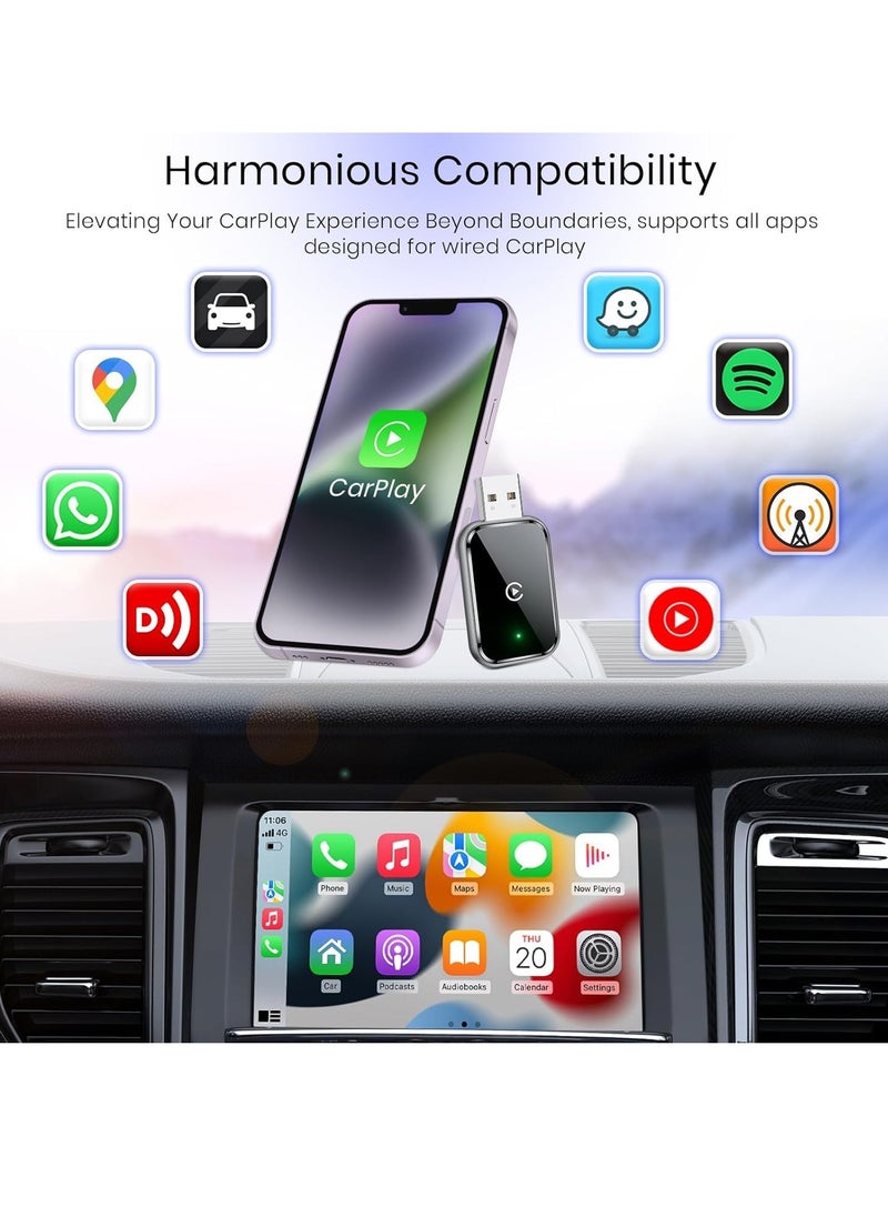 Necomi - Wireless Carplay Adapter for Android & iPhone, 2 in 1 Carplay Convert Wired for Cars with Wired Carplay & Android Auto, Support 5.8 Ghz WiFi & 5.3 Bluetooth USB-C/Type-C Stable Control No Delay - Image 1